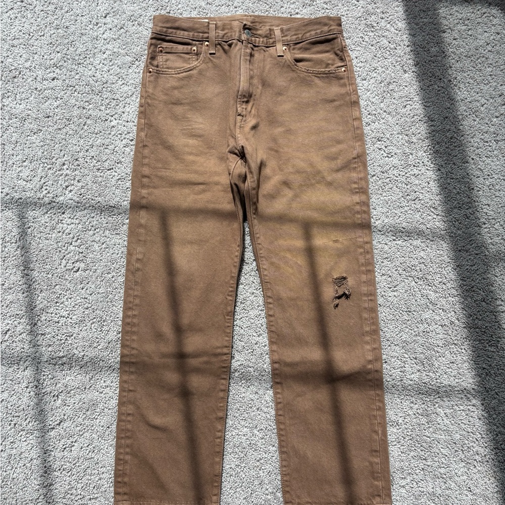 Levi's Men's Brown Chinos with Distressed Detail